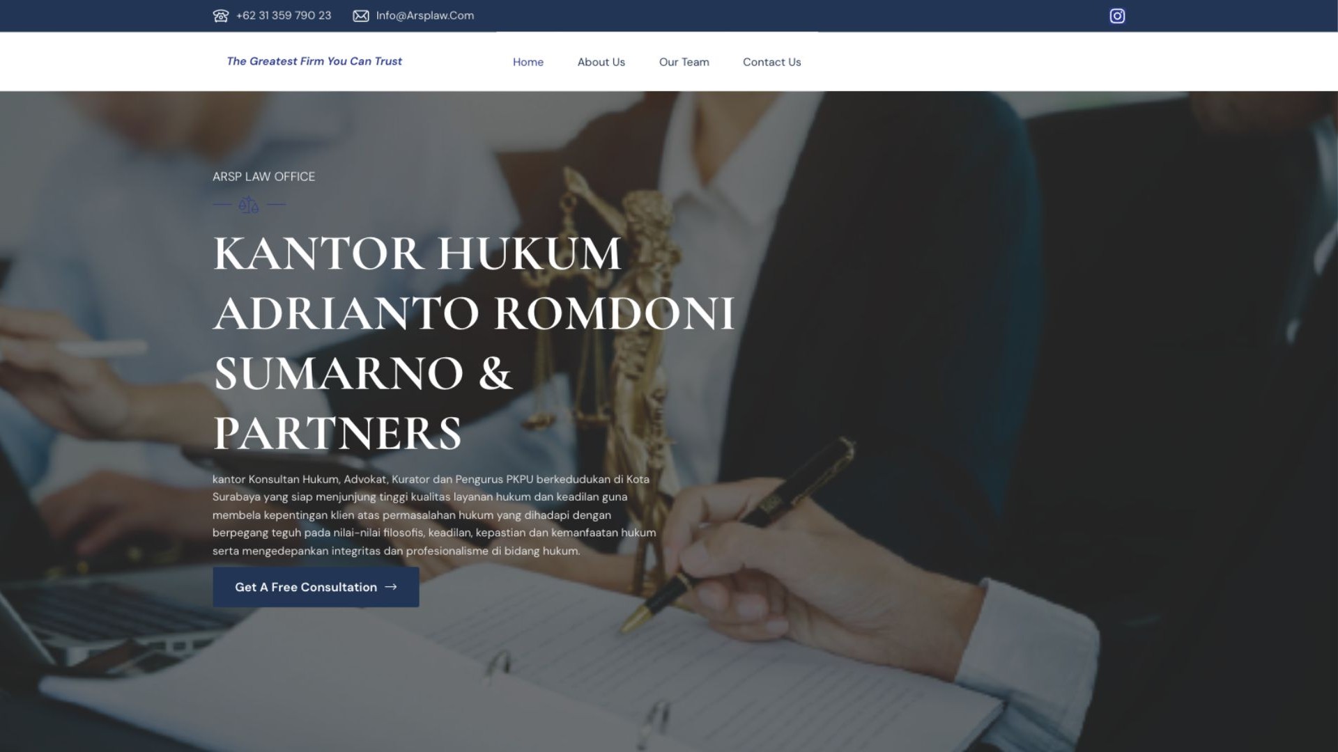 Website ARSP Law Firm