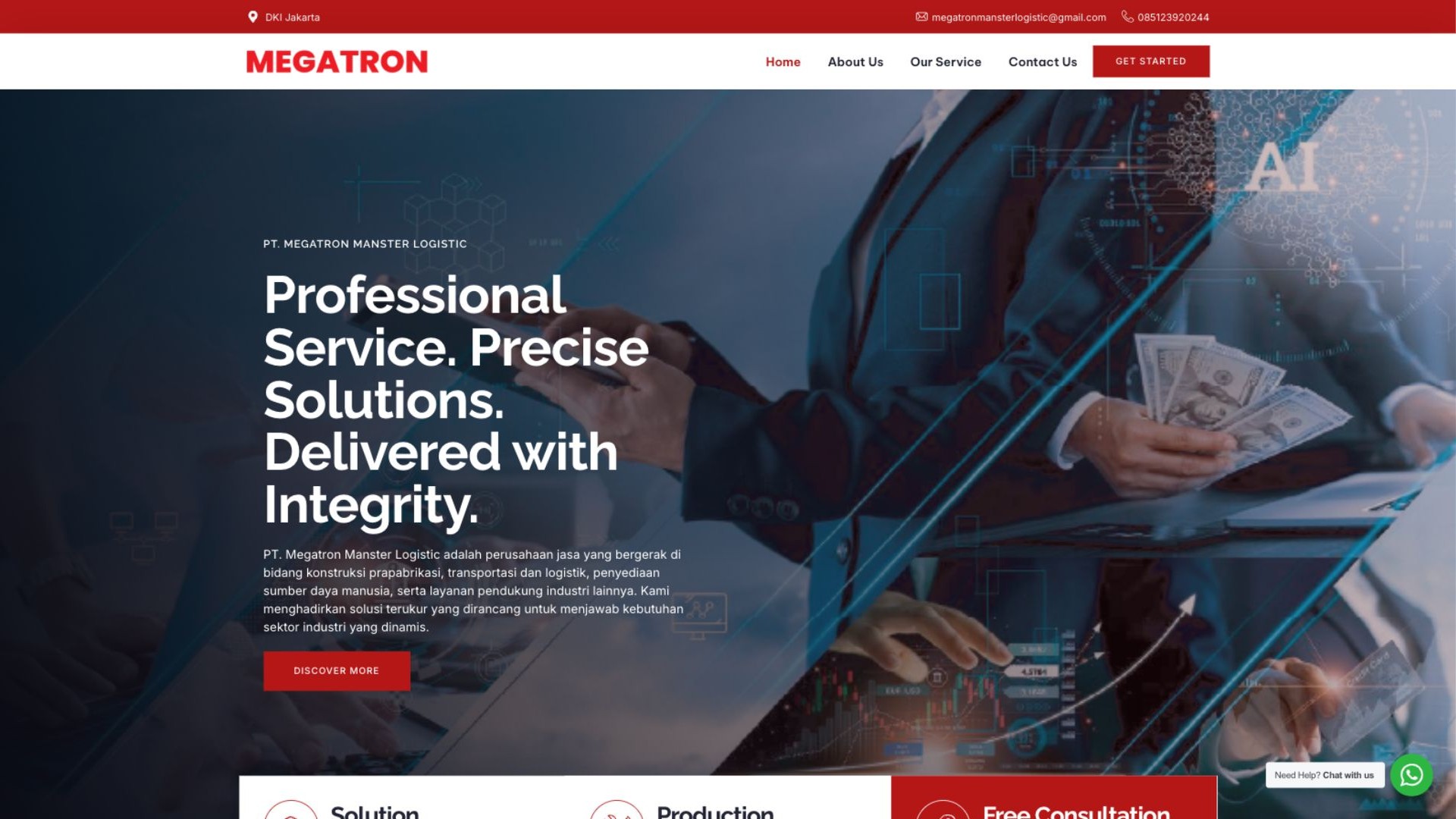 Website Megatron Manster Logistic
