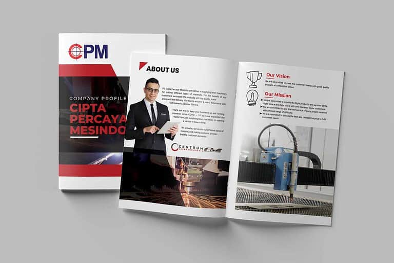 Portfolio jasa desain dan pembuatan Company Profile CPM