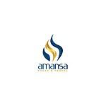 Elegant logo design with blue and gold flames for Amansa Tours & Travel company logo.