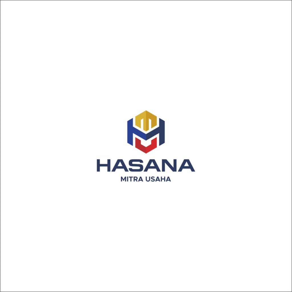 Colorful corporate logo for Hasana Mitra Usaha, emphasizing branding and business partnership.