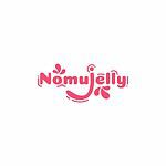 Vibrant pink logo design for NomuJelly, a brand specializing in jelly products.