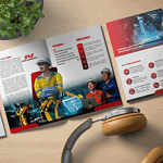 High-quality engineering company brochure showcasing logo, brochure, profile, and website design services.