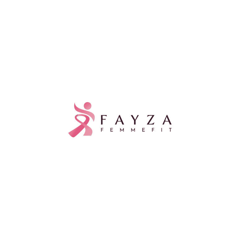 Elegant logo design for Fayza Femmefit, a women's fitness brand emphasizing style and strength.