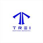 Modern blue logo design for TREI Sentosa Bersama, a branding and graphic design company.