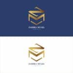 Elegant travel logo design with gold and navy tones for Zahira Mulia Travel.
