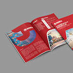 Professional corporate brochure design for company profile, logo, and website services.