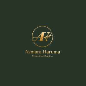 Elegant gold logo featuring initials "A" and "H" with a laurel wreath on a dark background.