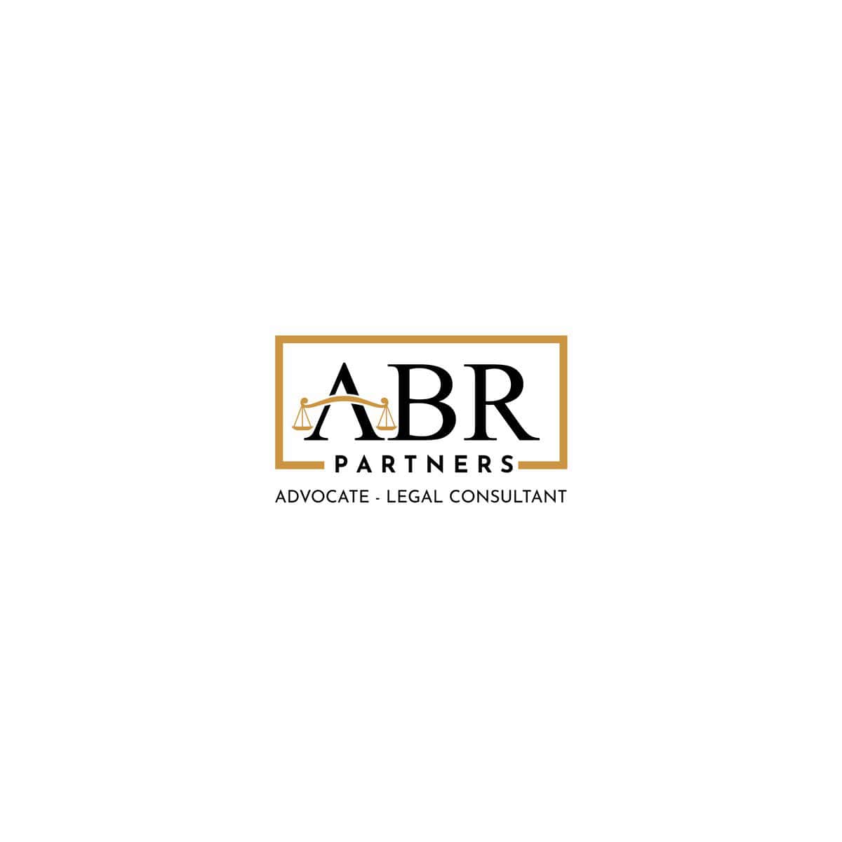 Professional legal logo design for ABR Partners, advocate, and legal consultant services.